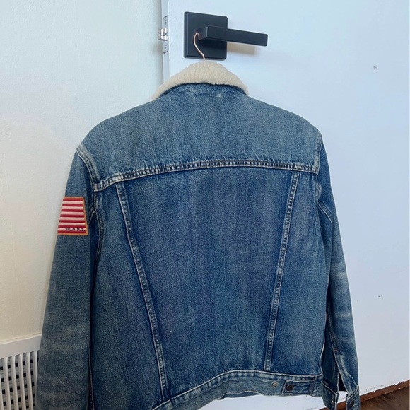 Polo Ralph Lauren Light Blue fleece Denim Sherpa trucker Jacket - Picture 8 of 9